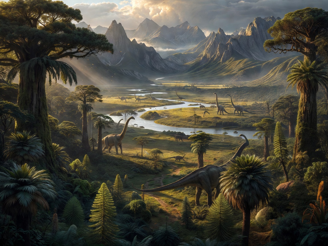 Majestic wide landscape showing immense scale of prehistoric nature